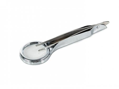 Verk 09107 Lupa s pinzetou 25mm stříbrná