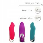 Sensual W66 Mini vibrátor 12 cm, 7 vibračních režimů, fialový