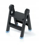 Schůdky TITAN LADDER černý s modrými prvky 47,0x43,5x63,0cm