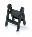 Schůdky TITAN LADDER černý s modrými prvky 47,0x43,5x63,0cm