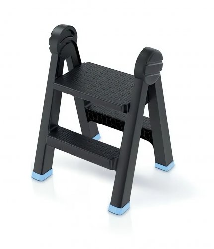 Schůdky TITAN LADDER černý s modrými prvky 47,0x43,5x63,0cm