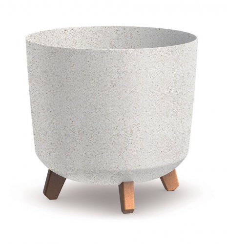 Květináč GRACIA TUBUS ECO WOOD bílý 29,8cm