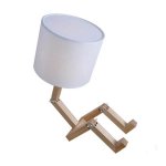 KIK KX7658 Stolní lampa s dřevěnou základnou