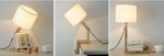 KIK KX7658 Stolní lampa s dřevěnou základnou