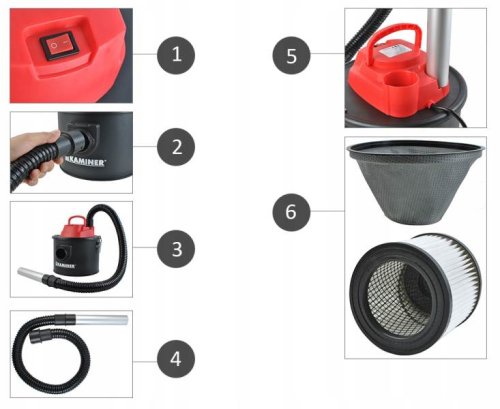 Kaminer 6317 Elektrický vysavač na popel 10 l