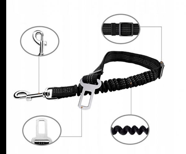 Pronett XJ3409 Bezpečnostní pás pro psa do auta 70 cm červená
