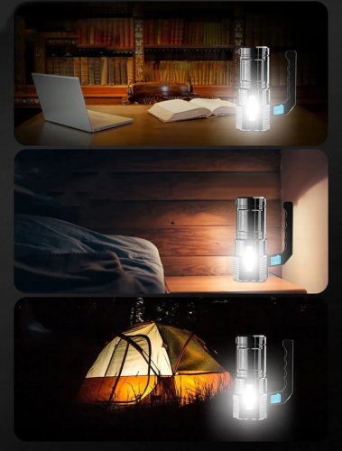 Azar Taktická LED svítilna XML-T6 COB, 5 LED, 1200 mah, 7,5W, 1000lm
