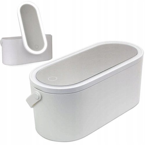 Verk 24342 Organizér na kozmetiku so zrkadlom USB LED biely