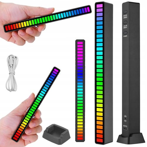 Verk 12278 LED ambientné RGB osvetlenie USB s dobíjacou batériou čiernej