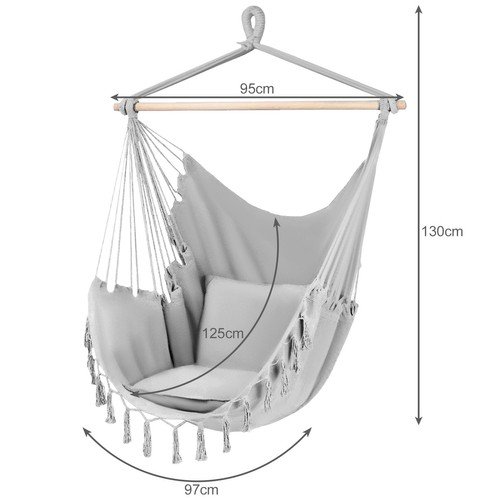 Gardlov 20937 Brazílske závesné hojdacie kreslo 130 x 97 cm šedé
