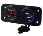 APT PLS37B Vodeodolná zásuvka 2xUSB, voltmeter do auta