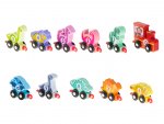 KIK KX5312 Montessori drevený vláčik s dinosaurami