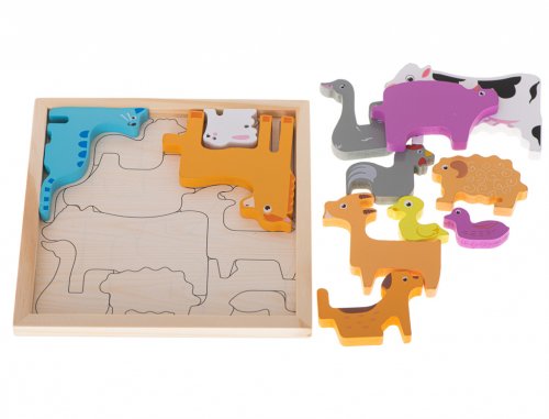 KIK KX5313 Dřevěné puzzle s domácími zvířátky