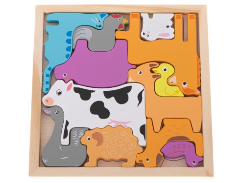 KIK KX5313 Dřevěné puzzle s domácími zvířátky