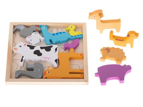 KIK KX5313 Dřevěné puzzle s domácími zvířátky
