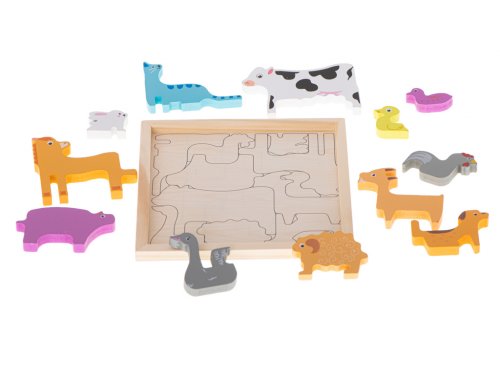 KIK KX5313 Drevené puzzle s domácimi zvieratkami