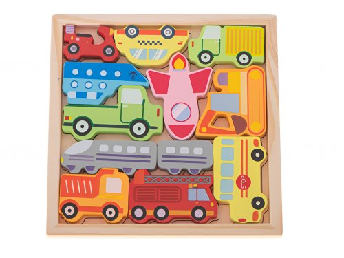 KIK KX5313 Drevené puzzle s autíčkami