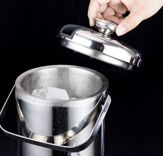 Ruhhy 21159 Nádoba na ľad 1.3 l s lyžičkou a kliešťami nerez