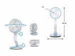 Verk Bezdrôtový skladací ventilátor s LED lampičkou modrobiela