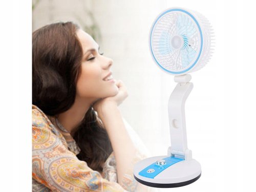 Verk Bezdrôtový skladací ventilátor s LED lampičkou modrobiela