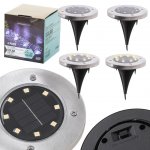 KIK KX4964 Zahradní solární lampa 8 LED 4 ks teplá bílá