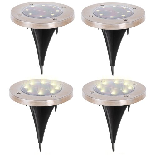KIK KX4964 Zahradní solární lampa 8 LED 4 ks teplá bílá