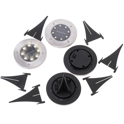 KIK KX4964 Zahradní solární lampa 8 LED 4 ks teplá bílá