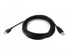 ISO Premium USB kabel prodlužovací A-A, 2xstíněný 5m, černý