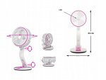 Verk Bezdrátový skládací ventilátor s LED lampičkou růžovobílá