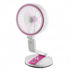 Verk Bezdrátový skládací ventilátor s LED lampičkou růžovobílá