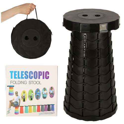 KIK KX4981 Teleskopická skládací židlička černá