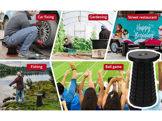 KIK KX4981 Teleskopická skládací židlička černá