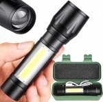 Pronett XA048 Svítilna LED CREE ZOOM XPE + COB USB