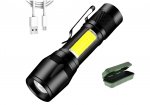 Pronett XA048 Svítilna LED CREE ZOOM XPE + COB USB