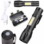 Pronett XA048 Svítilna LED CREE ZOOM XPE + COB USB