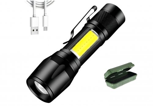 Pronett XA048 Svítilna LED CREE ZOOM XPE + COB USB