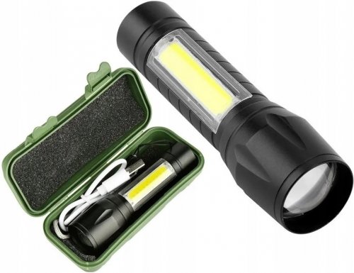 Pronett XA048 Svítilna LED CREE ZOOM XPE + COB USB