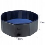 Purlov 20929 Skládací bazének pro psy 100x30 cm, modro-šedý