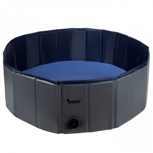 Purlov 20929 Skladací bazénik pre psov 100x30 cm, modro-sivý