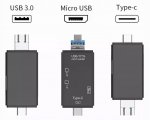 Pronett XJ4721 Čítačka kariet OTG 5 v 1, TF/SD, USB, Micro USB, USB-C