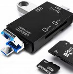 Pronett XJ4721 Čítačka kariet OTG 5 v 1, TF/SD, USB, Micro USB, USB-C
