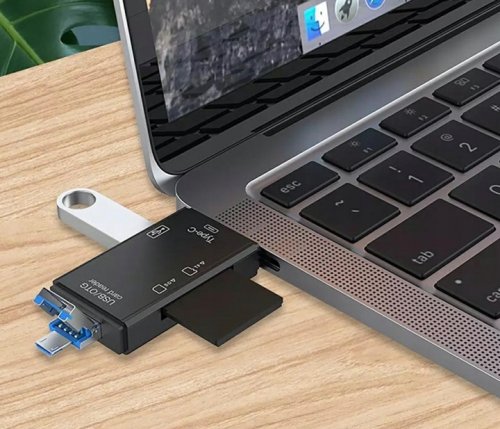 Pronett XJ4721 Čítačka kariet OTG 5 v 1, TF/SD, USB, Micro USB, USB-C