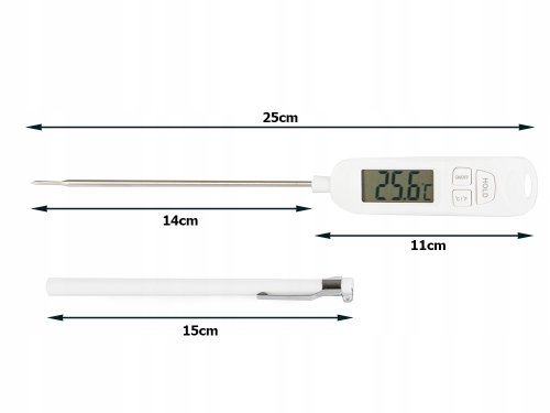 Verk 07177 Kuchyňský teploměr LCD B0713 bílý 