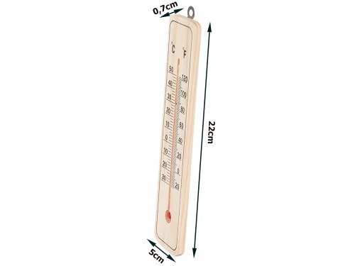 Verk 07185 Teploměr venkovní 22 cm dřevěný