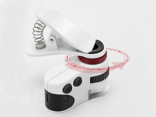 Verk 09171 Kapesní mikroskop s klipsem k mobilu LED, UV, zvětšení 60x