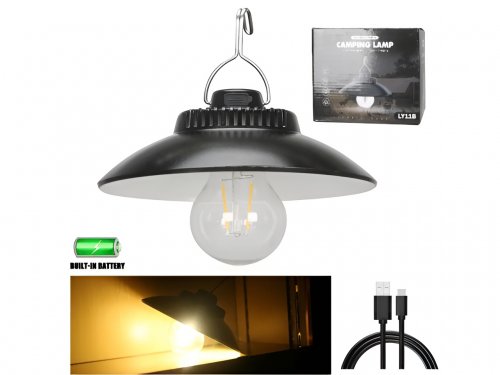 Pronett 1364 Závesná LED lampa na záhradu 1200mAh, IP44, čierna