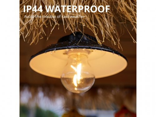 Pronett 1364 Závesná LED lampa na záhradu 1200mAh, IP44, čierna