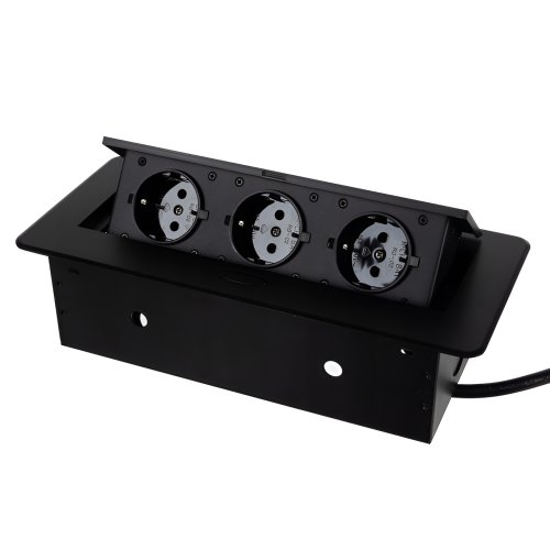 Izoxis 21659 Zásuvka výklopná 3x zásuvka, 1,9 m čierna