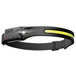 Trizand 21652 LED čelovka svietidlo COB + XPE , 1200mAh, IPX4 čierna