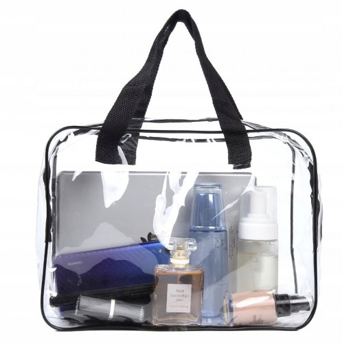 Soulima 21448 Sada cestovních kosmetických tašek, průhledné, 3 kusy